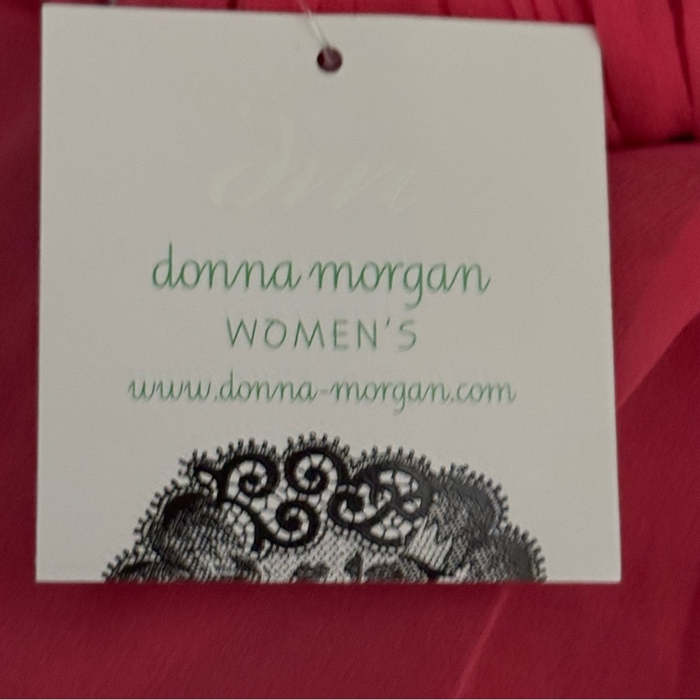 Donna Morgan‎ Silk Audrey Strapless Chiffon Gown Size 22W Color Honeysuckle - Picture 4 of 10